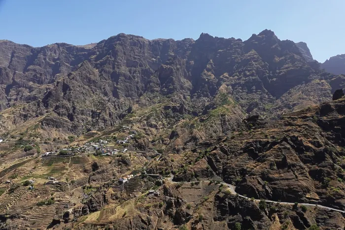 Framed Print : Volcanic scenery in the valley of Alto Mira, northwest Saint Anthony, Cape Verde Framed Print : Volcanic scenery in the valley of Alto Mira, northwest Saint Anthony, Cape Verde