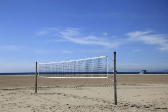 Framed Print : Volleyball net, Santa Monica, Los Angeles, California, United States of America Framed Print : Volleyball net, Santa Monica, Los Angeles, California, United States of America