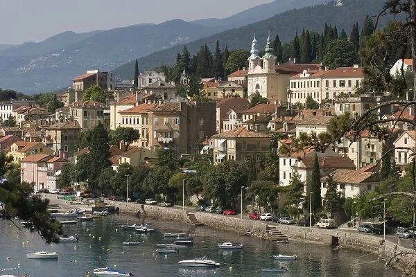 Volosco harbour, Opatija, Kvarner Riviera, Croatia, Adriatic, Europe