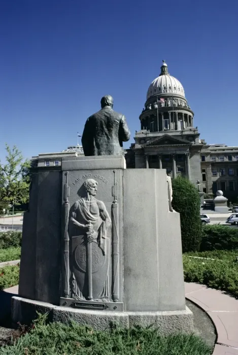 Framed Print : W. A. Coughanor Monument outside Idaho Capitol Framed Print : W. A. Coughanor Monument outside Idaho Capitol
