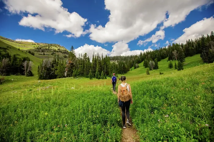 Framed Print : Walkers on Grand Teton National Park trails, Wyoming, United States of America, North America Framed Print : Walkers on Grand Teton National Park trails, Wyoming, United States of America, North America
