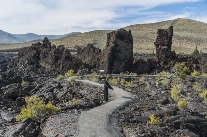 Framed Print : Walkway through cold lava in the Craters of the Moon National Park, Idaho, United States of America, North America Framed Print : Walkway through cold lava in the Craters of the Moon National Park, Idaho, United States of America, North America