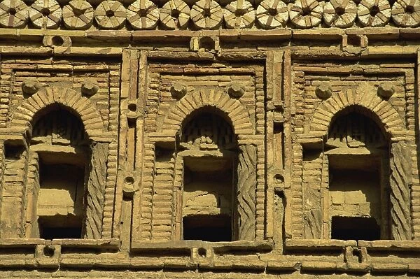 Wall detail, Ismail Samani mausoleum, Bukhara, Uzbekistan, Central Asia, Asia