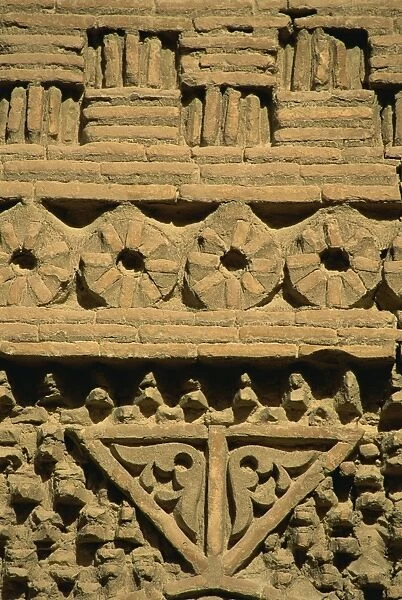 Wall detail, Ismail Samani mausoleum, Bukhara, Uzbekistan, Central Asia, Asia