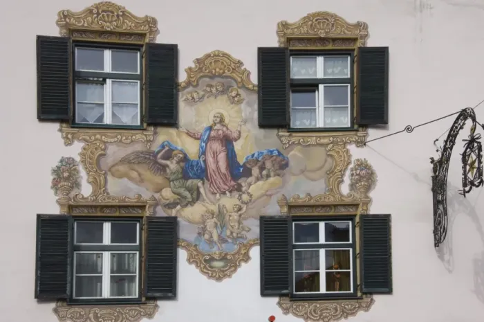 Framed Print : Wall mural in Matrei d Brenner, Austria, Europe Framed Print : Wall mural in Matrei d Brenner, Austria, Europe