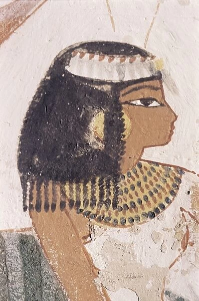 Wall painting of daughter of Nakht from hunt scene in the tomb of Nakht