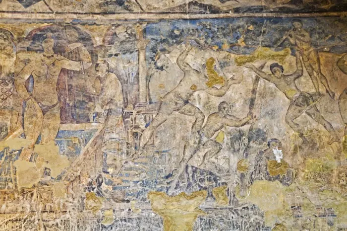 Framed Print : Wall paintings in the Qusayr Amra (Quseir Amra) bathhouse, UNESCO World Heritage Site Framed Print : Wall paintings in the Qusayr Amra (Quseir Amra) bathhouse, UNESCO World Heritage Site