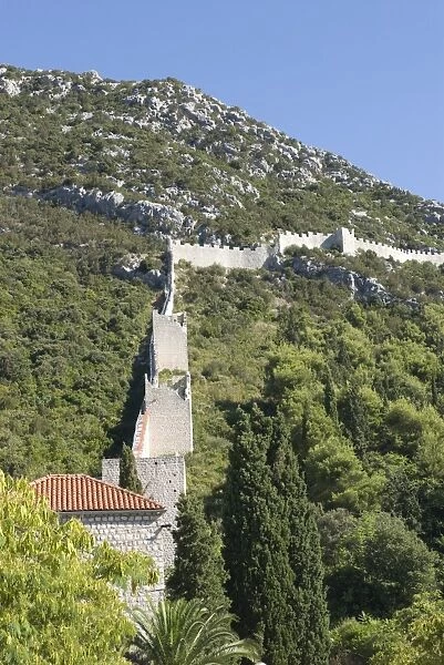 The wall of Ston, Peljesac Peninsula, Croatia, Europe