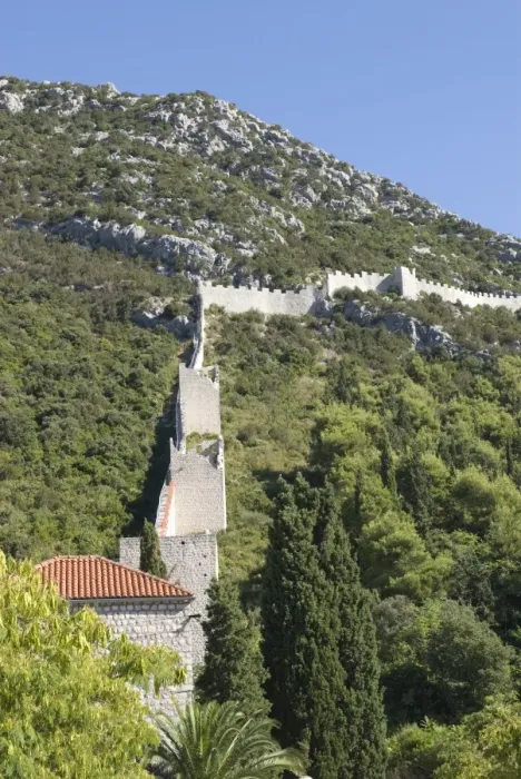Framed Print : The wall of Ston, Peljesac Peninsula, Croatia, Europe