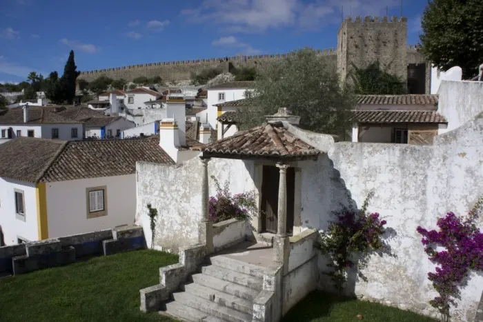Framed Print : Walled medieval town, declared national monument, Obidos, Estremadura, Portugal, Europe