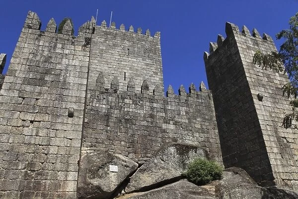 The walls of the castle (Castelo de Guimaraes) which overlooks the city of Guimaraes