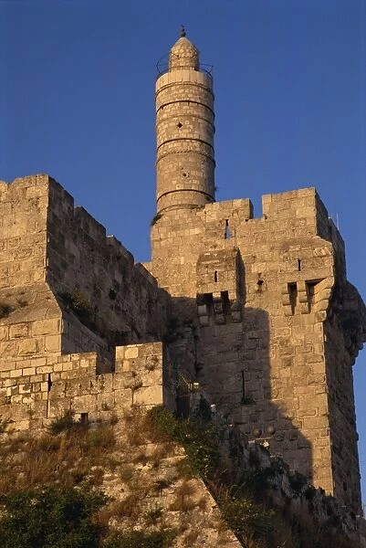 Walls and the Citadel of David in Jerusalem, Israel, Middle East