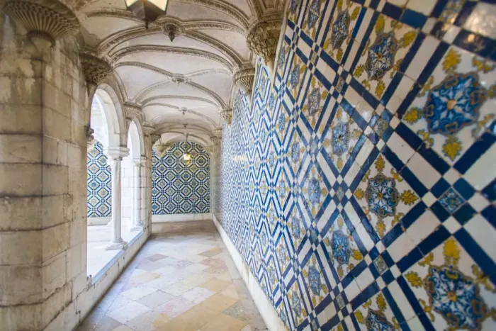 Framed Print : Walls covered in beautuful Azelejo tiles on display at The National Azulejo Museum in Lisbon Framed Print : Walls covered in beautuful Azelejo tiles on display at The National Azulejo Museum in Lisbon