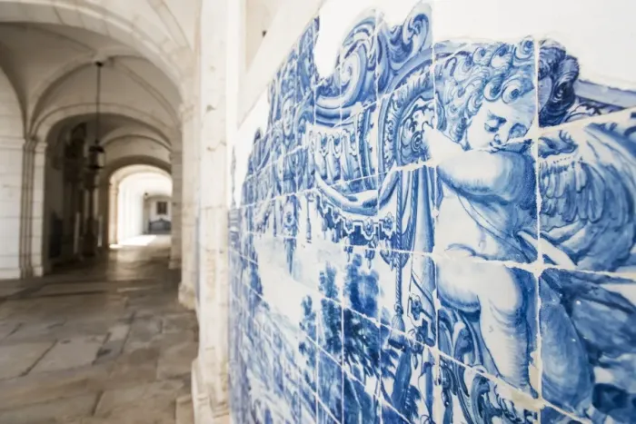 Framed Print : Walls covered in beautuful Azelejo tiles on display at The National Azulejo Museum in Lisbon Framed Print : Walls covered in beautuful Azelejo tiles on display at The National Azulejo Museum in Lisbon