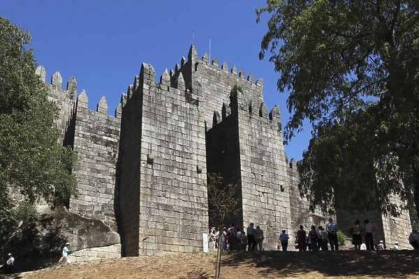 The walls of the medieval castle (Castelo de Guimaraes), UNESCO World Heritage Site