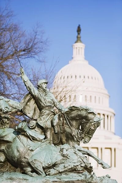 War memorial and The Capitol Building, Capitol Hill, Washington D. C. United States of America