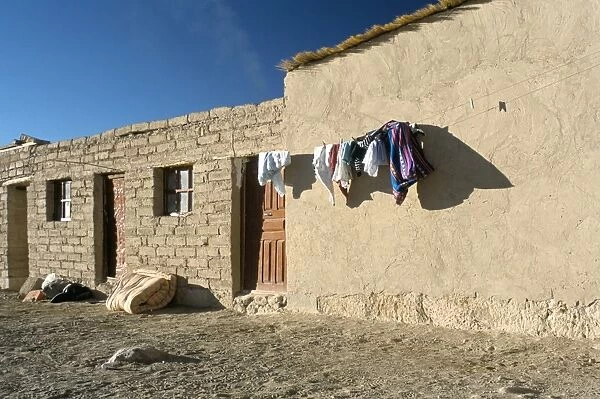 Washing line outside local house, Salar de Uyuni, Bolivia, South America