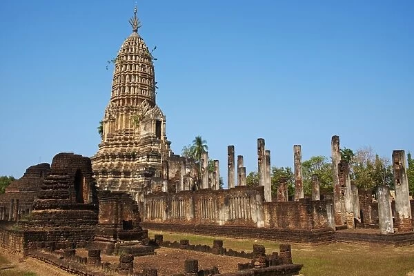 Wat Mahatat Temple, ancient city Si Satchanalai, UNESCO World Heritage Site, Sukhothai Province, Thailand, Southeast Asia, Asia