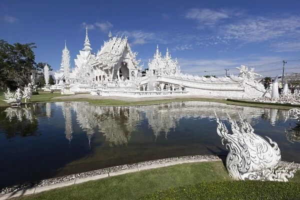 Wat Rong Khun (White Temple), Chiang Rai, Northern Thailand, Thailand, Southeast Asia, Asia