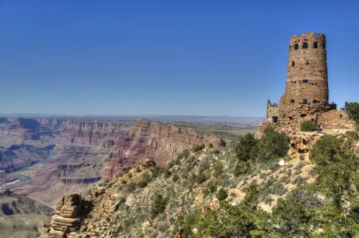 Framed Print : Watch Tower, Colorado River below, Desert View Point, South Rim, Grand Canyon National Park Framed Print : Watch Tower, Colorado River below, Desert View Point, South Rim, Grand Canyon National Park