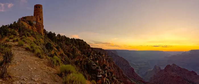 Framed Print : Watch Tower on the South Rim of the Grand Canyon at sundown, Grand Canyon National Park Framed Print : Watch Tower on the South Rim of the Grand Canyon at sundown, Grand Canyon National Park