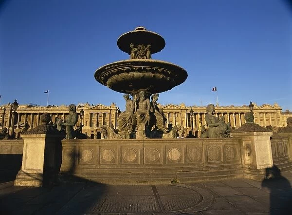 Water fountain in Place de la Concorde, Paris, France, Europe
