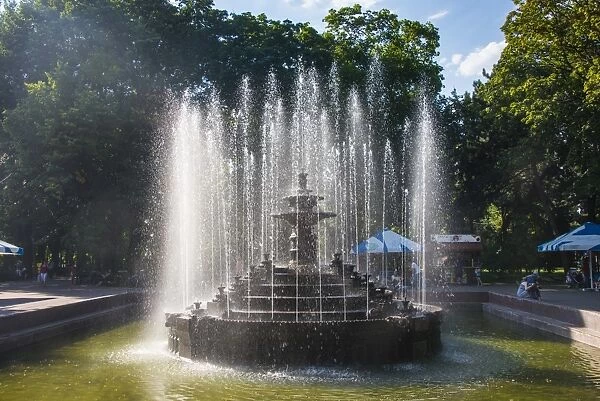 Water fountain in the Stefan cel Mare park in the center of Chisinau, capital of Moldova, Eastern Europe