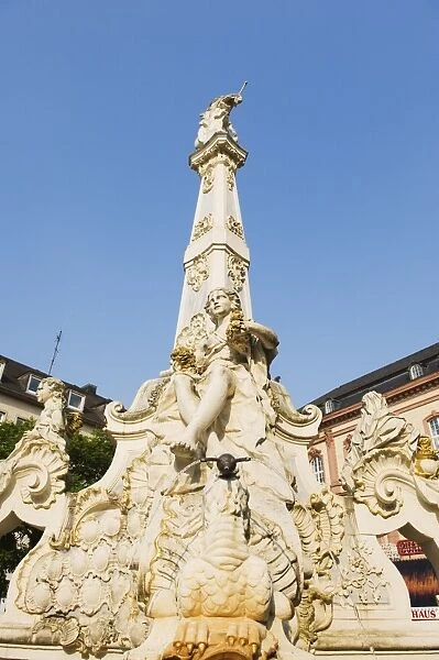 Water fountain, Trier, Rhineland, Germany, Europe