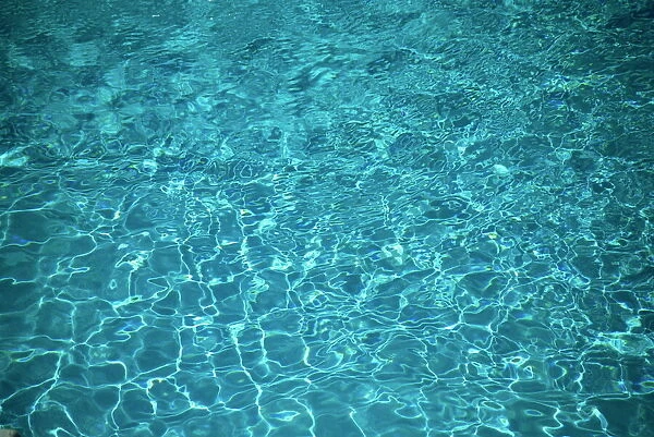 Water glistening in a swimming pool