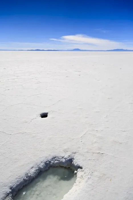 Framed Print : Water Hole on Salar de Uyuni, Bolivia, South America Framed Print : Water Hole on Salar de Uyuni, Bolivia, South America