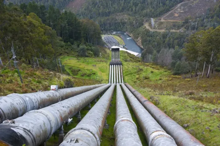 Framed Print : Water Pipeline in Western Tasmania, Australia Framed Print : Water Pipeline in Western Tasmania, Australia