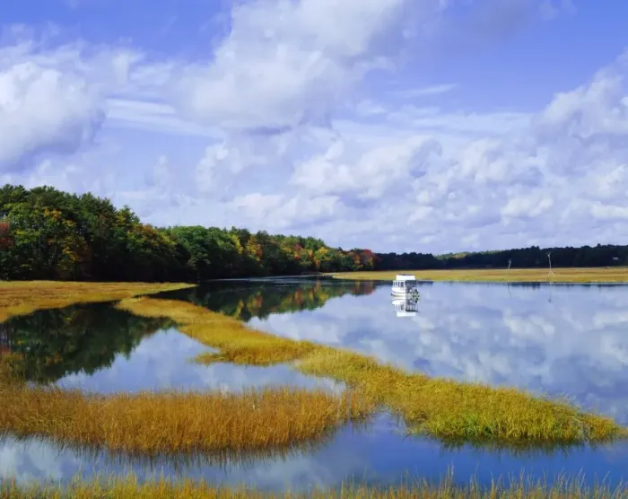 Framed Print : Still water reflecting the sky near Kennebunkport Framed Print : Still water reflecting the sky near Kennebunkport