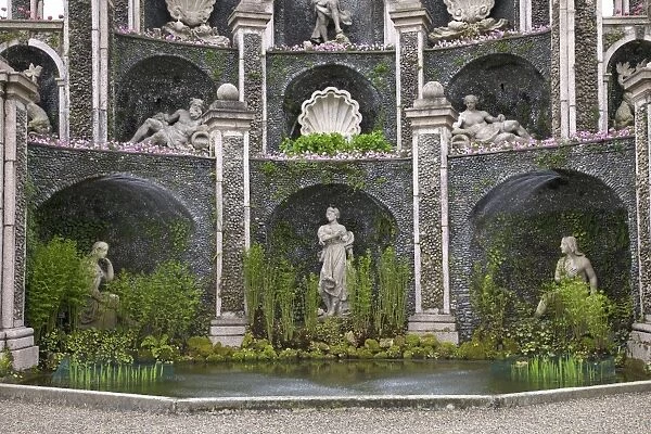 Detail of Water Theatre, Isola Bella Palace Gardens, Borromean Islands, Lake Maggiore, Piedmont, Italian Lakes, Italy, Europe