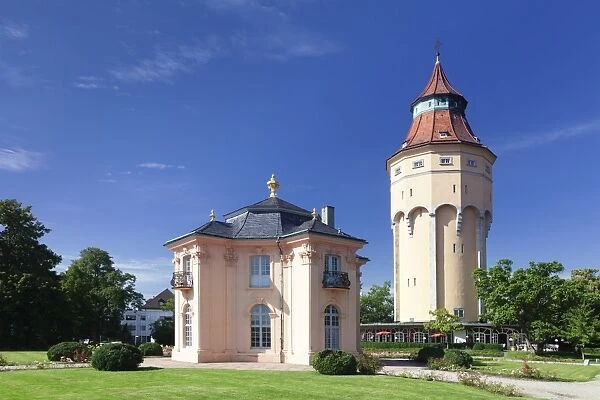 Water Tower and Pagodenburg Pavillon, Rastatt, Black Forest, Baden Wurttemberg, Germany, Europe