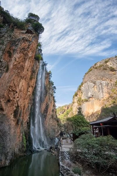 Waterfall and canyon at GuanYin Gorge near Lijiang, Yunnan, China, Asia