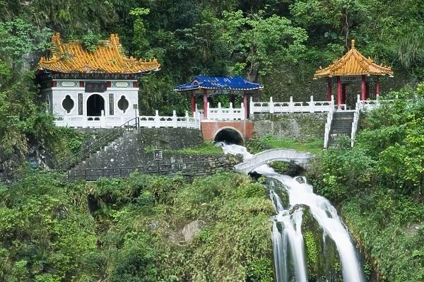 Waterfall, Changshun Tzu water temple, Taroko Gorge National Park, Hualien County