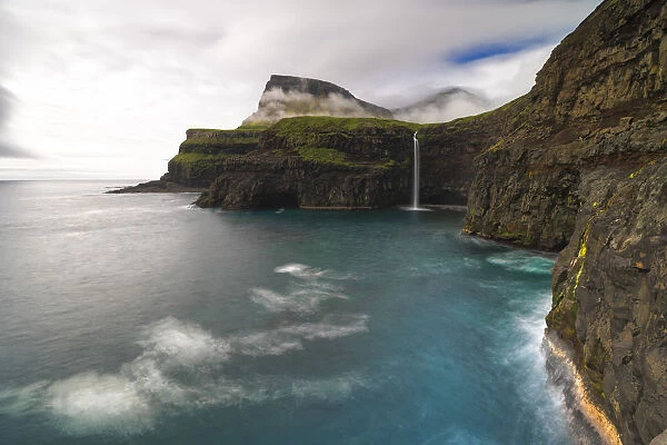 Waterfall of Gasadalur, Vagar island, Faroe Islands, Denmark