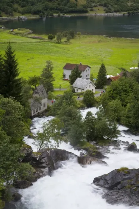 Framed Print : Waterfall in Geiranger Valley, Geirangerfjord, Northern Fjord Region, Norway Framed Print : Waterfall in Geiranger Valley, Geirangerfjord, Northern Fjord Region, Norway