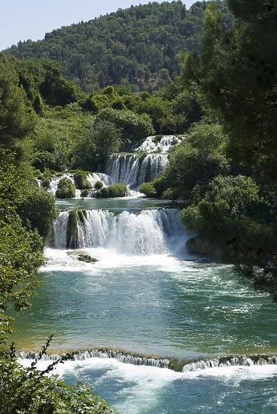 Waterfall in the Krka National Park, Croatia, Europe