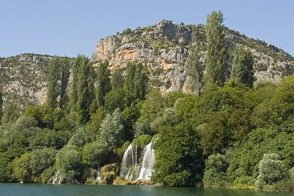 Waterfall in the Krka National Park, Croatia, Europe