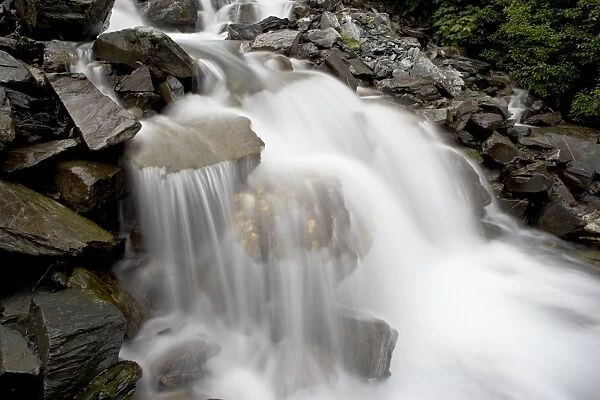 Waterfall on Mineral Creek, Valdez, Alaska, United States of America, North America