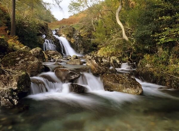 Waterfall, Mosedale Beck, Wastwater, Lake District, Cumbria, England, UK, Europe