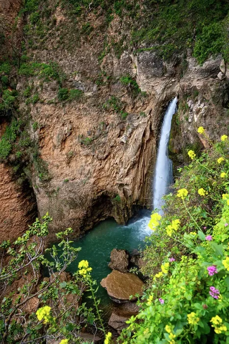 Framed Print : Waterfall near historic bridge of Ronda in Pueblos Blancos region, Andalusia, Spain, Europe Framed Print : Waterfall near historic bridge of Ronda in Pueblos Blancos region, Andalusia, Spain, Europe