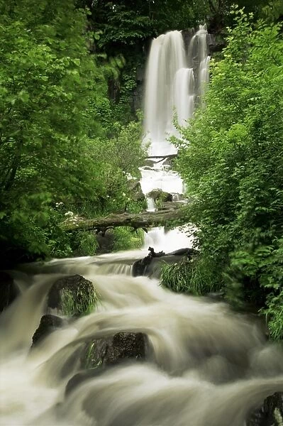 Waterfall near Le Mont Dor, Auvergne, France, Europe