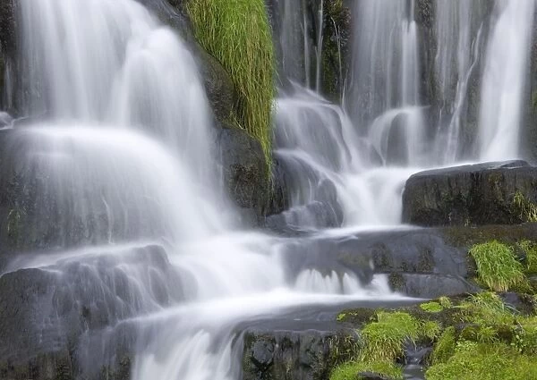 Waterfall below Old Man of Storr, near Portree, Isle of Skye, Highland