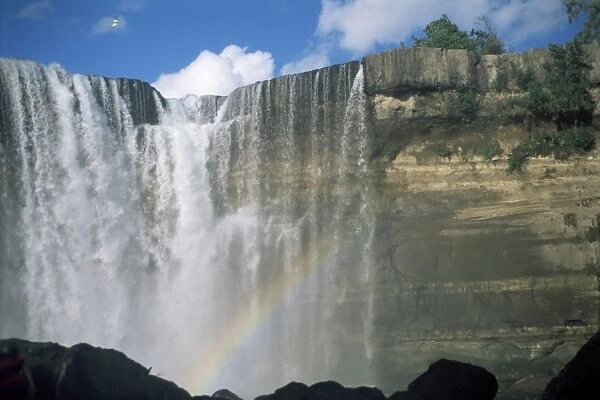 Waterfall and rainbow, Salta del Laja, Chile, South America