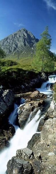 Waterfall on the River Coupall with Buachaille Etive