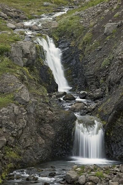 Waterfall and stream, Iceland, Polar Regions