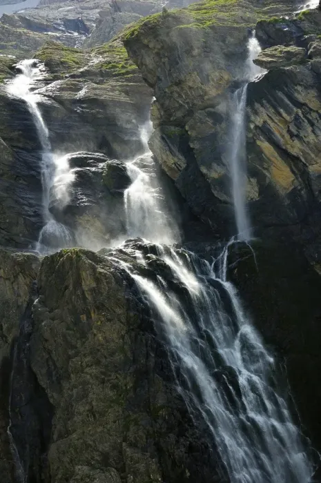 Framed Print : Waterfalls at the Cirque de Gavarnie, Pyrenees National Park, Hautes-Pyrenees, France, Europe