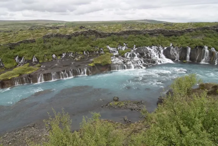 Framed Print : Waterfalls flowing down the rocks Hraunfossar, Iceland, Polar Regions Framed Print : Waterfalls flowing down the rocks Hraunfossar, Iceland, Polar Regions